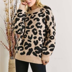 Leopard Print Oversized Sweater